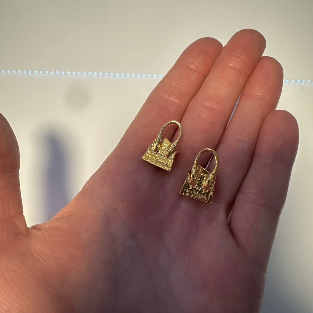 Gold Miniature Handbag Earrings JACQUEMUS